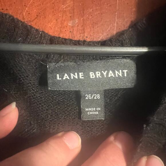 Lane Bryant Women's Black 26/28 Knit Sweater Soft Cozy Oversized Retro Comfy - Picture 6 of 10